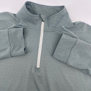 Swannies Quarter Zip Pullover Mens Size Medium Green Geometric Golf Top